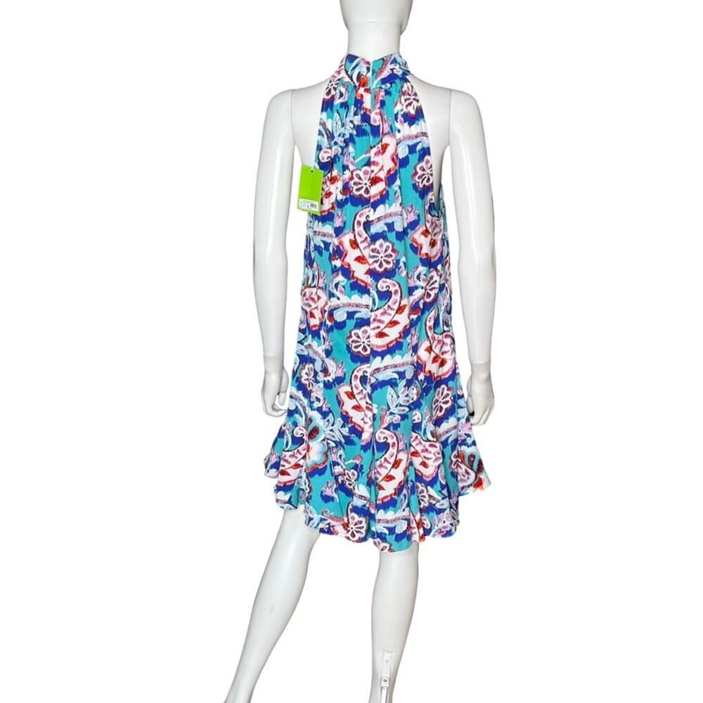 Sam Edelman Women's Oversized Paisley Print Halter Dress Blue Multi Sz 12 NWT - Picture 7 of 10